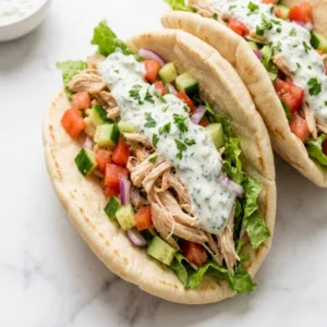 Lemon Herb Chicken Gyro Pitas Lemon Herb Chicken Gyro Pitas Hero pita shot for the recipe card