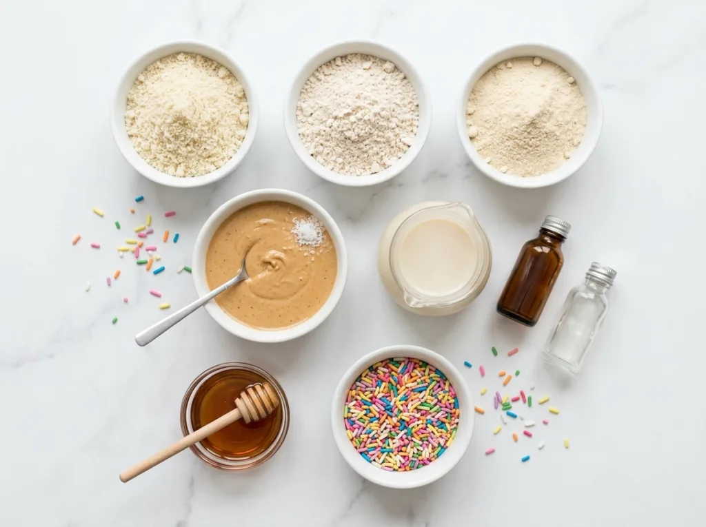 No-Bake Cake Batter Protein Bites Cake Batter Protein Balls No-Bake Cake Batter Protein Bites The Ingredient Mix Behind These No Bake Bites