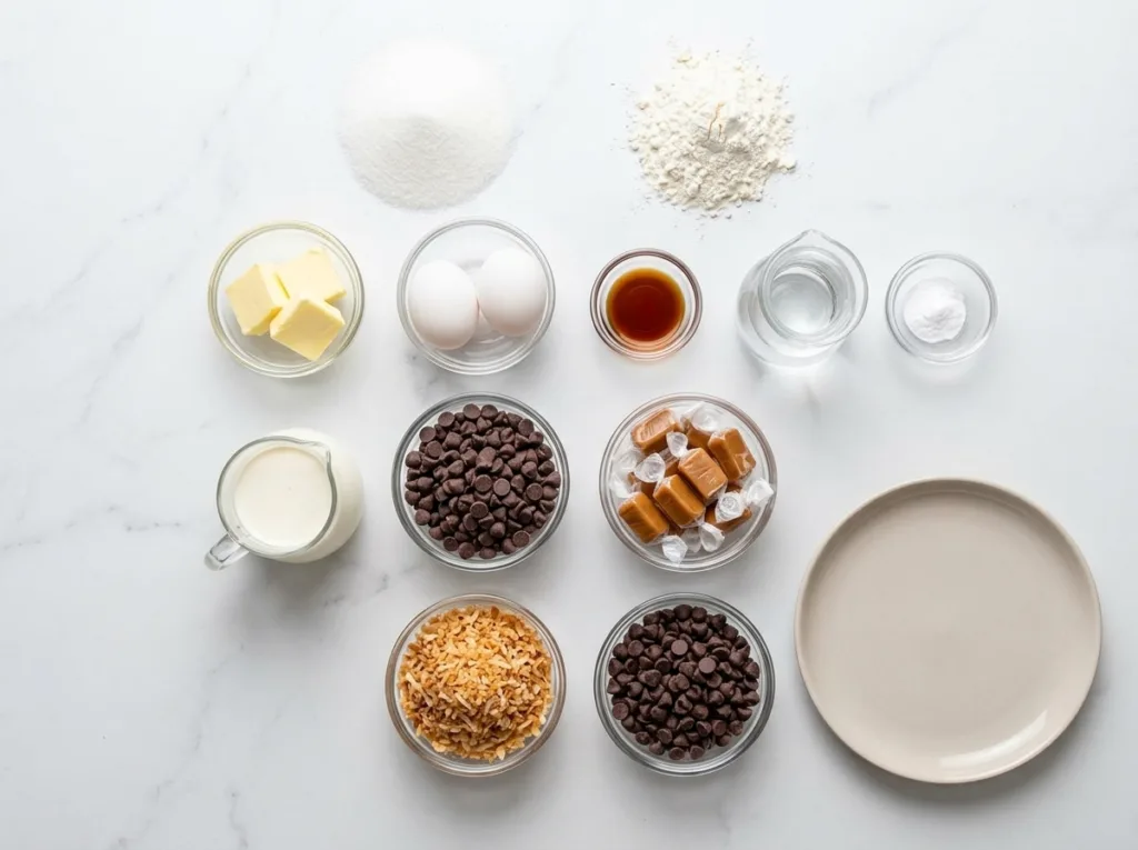 Gooey Coconut Caramel Brownie Squares Samoa Brownies Gooey Coconut Caramel Brownie Squares The Ingredients Behind These Coconut Caramel Bars