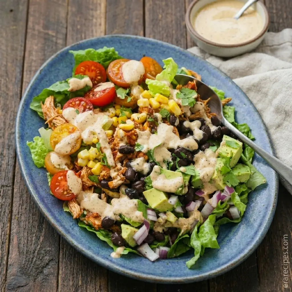 BBQ Ranch Chicken Salad with Smoky Ranch Crunch BBQ Ranch Chicken Salad BBQ Ranch Chicken Salad with Smoky Ranch Crunch BBQ Ranch Chicken Salad presenta