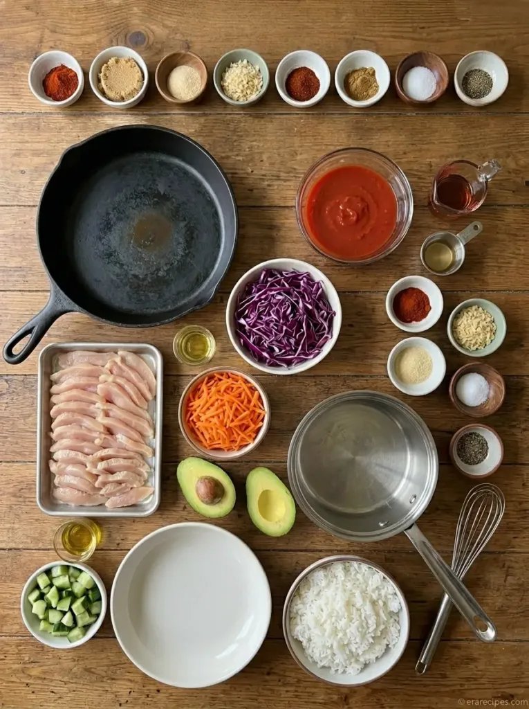 BBQ Chicken Bowls for Fast Summer Dinners BBQ Chicken Bowls BBQ Chicken Bowls for Fast Summer Dinners Detailed Measured Ingredients for BBQ Chicken Bowls
