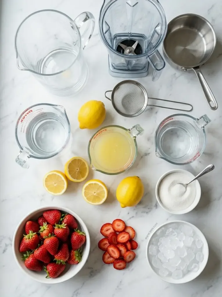 Strawberry Lemonade with a Bright Berry Twist Strawberry Lemonade Strawberry Lemonade with a Bright Berry Twist Ingredients for summer drink