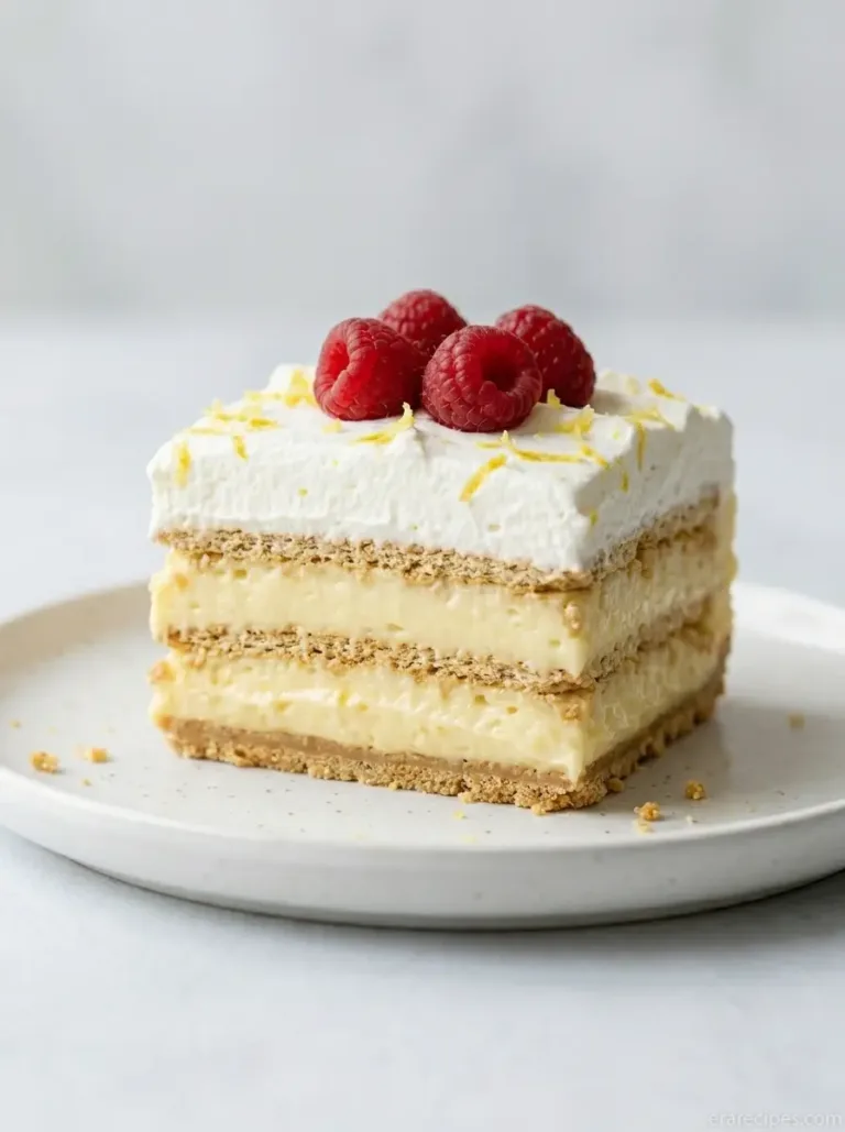 Lemon Icebox Cake for Cool Citrus Slices Lemon Icebox Cake dessert plate
