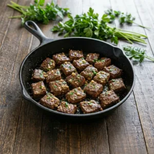 Garlic Butter Steak Bites with Juicy Skillet Flavor Garlic Butter Steak Bites Garlic Butter Steak Bites with Juicy Skillet Flavor Steak bites in skillet