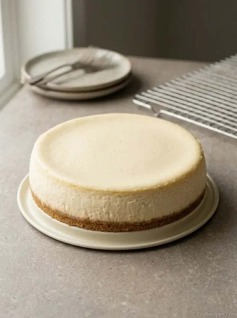 Cottage Cheese Cheesecake for a Creamy Protein Dessert Cottage Cheese Cheesecake Baked Cottage Cheese Cheesecake set and chilled before slicing