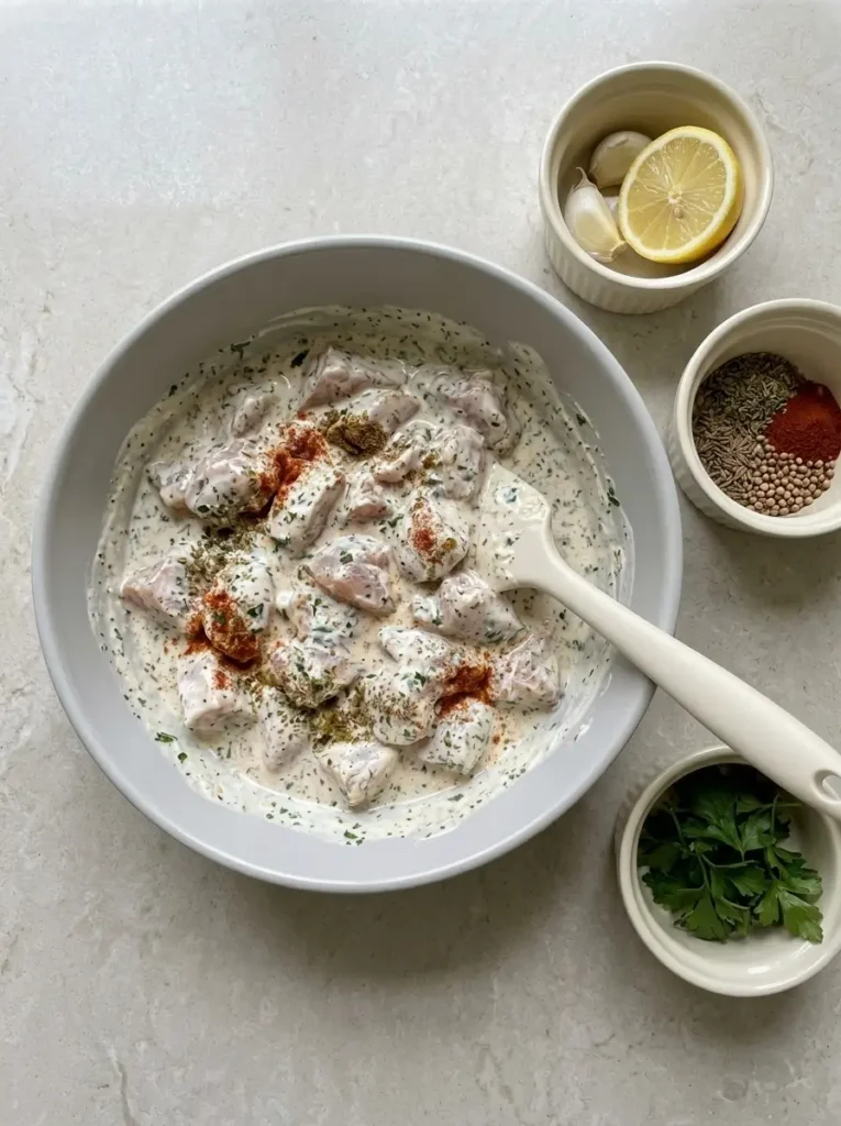 Chicken Gyro Bowls for a Fresh Mediterranean Dinner Chicken Gyro Bowls Chicken coated in Greek yogurt, lemon, garlic, herbs, and spices for gyro bowls