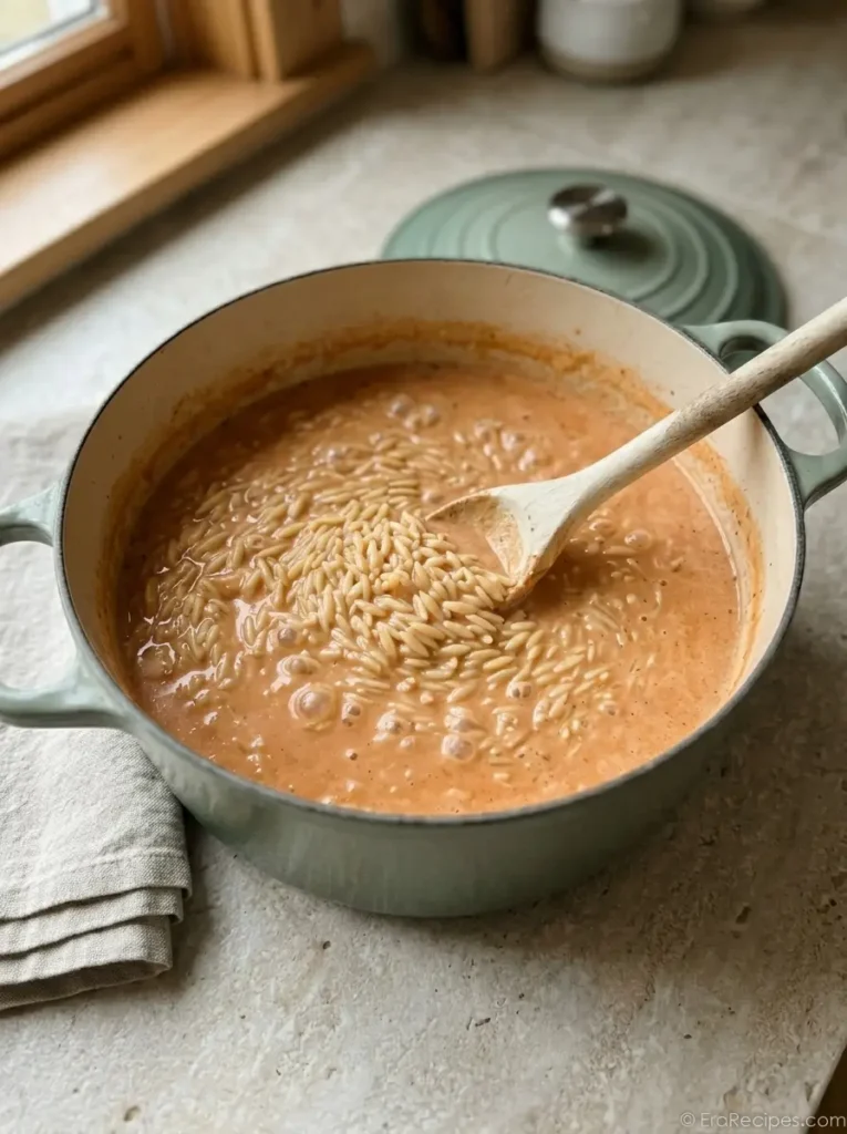 Creamy Tomato Chicken Orzo for Busy Weeknights Creamy Tomato Chicken Orzo Orzo simmering in creamy tomato sauce in a one-pot chicken dinner