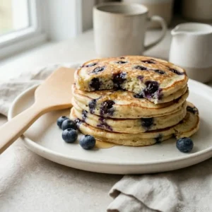 Blueberry Cottage Cheese Pancakes for a Protein Breakfast Blueberry Cottage Cheese Pancakes Fluffy Blueberry Cottage Cheese Pancakes made with oats and cottage cheese