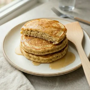 Cottage Cheese Banana Oatmeal Protein Pancakes for Breakfast Cottage Cheese Banana Fluffy banana oatmeal protein pancakes made with cottage cheese in a blender
